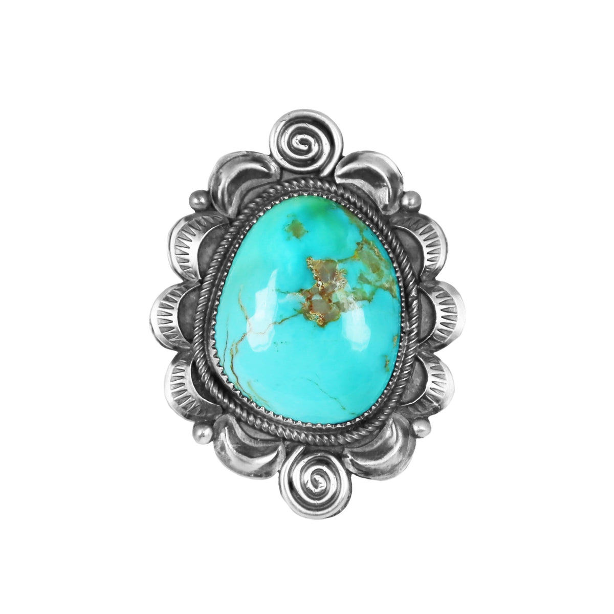 Kingman Turquoise Concho Statement Ring – Native Co. Gallery, LLC