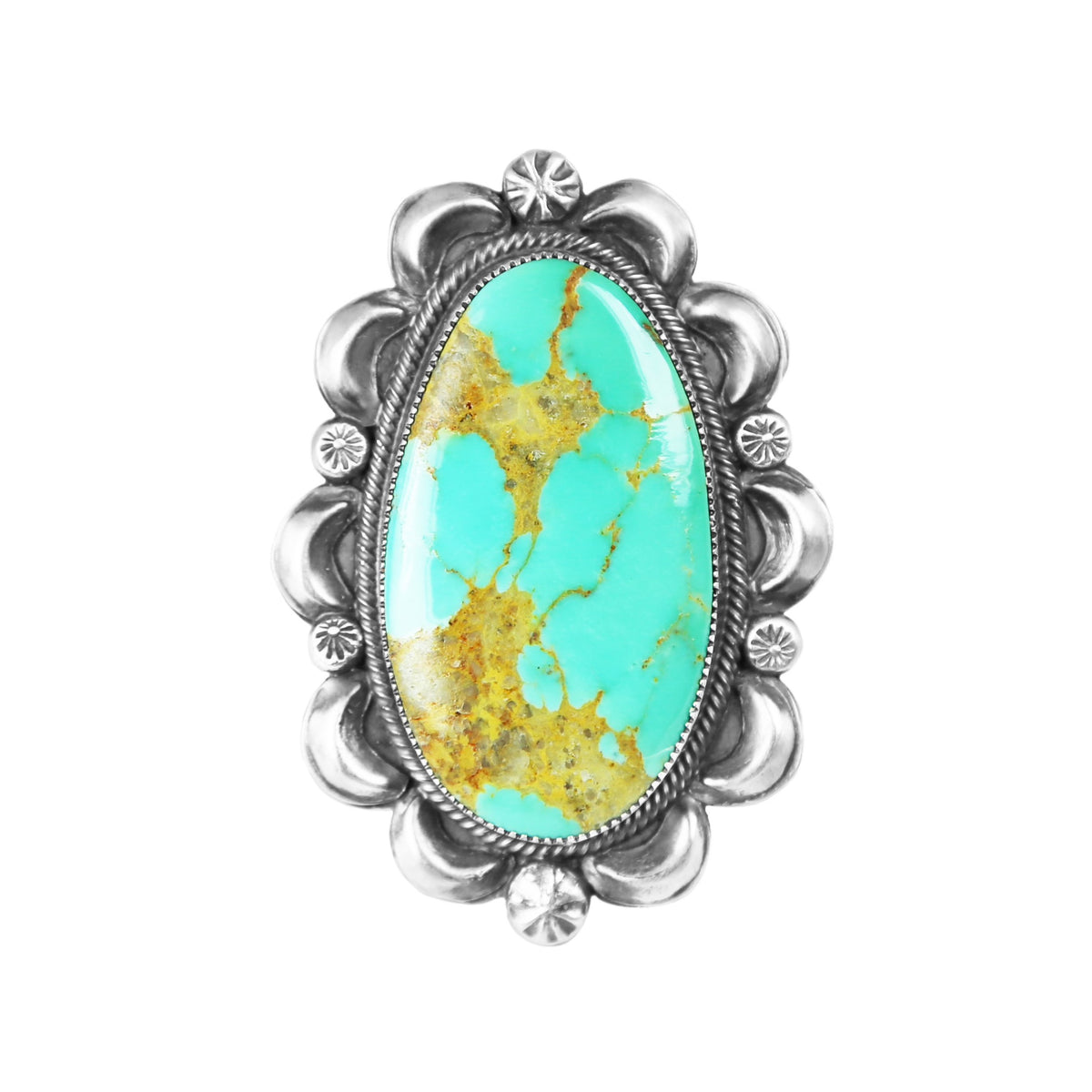 Oval Kingman Turquoise Statement Ring – Native Co. Gallery, LLC